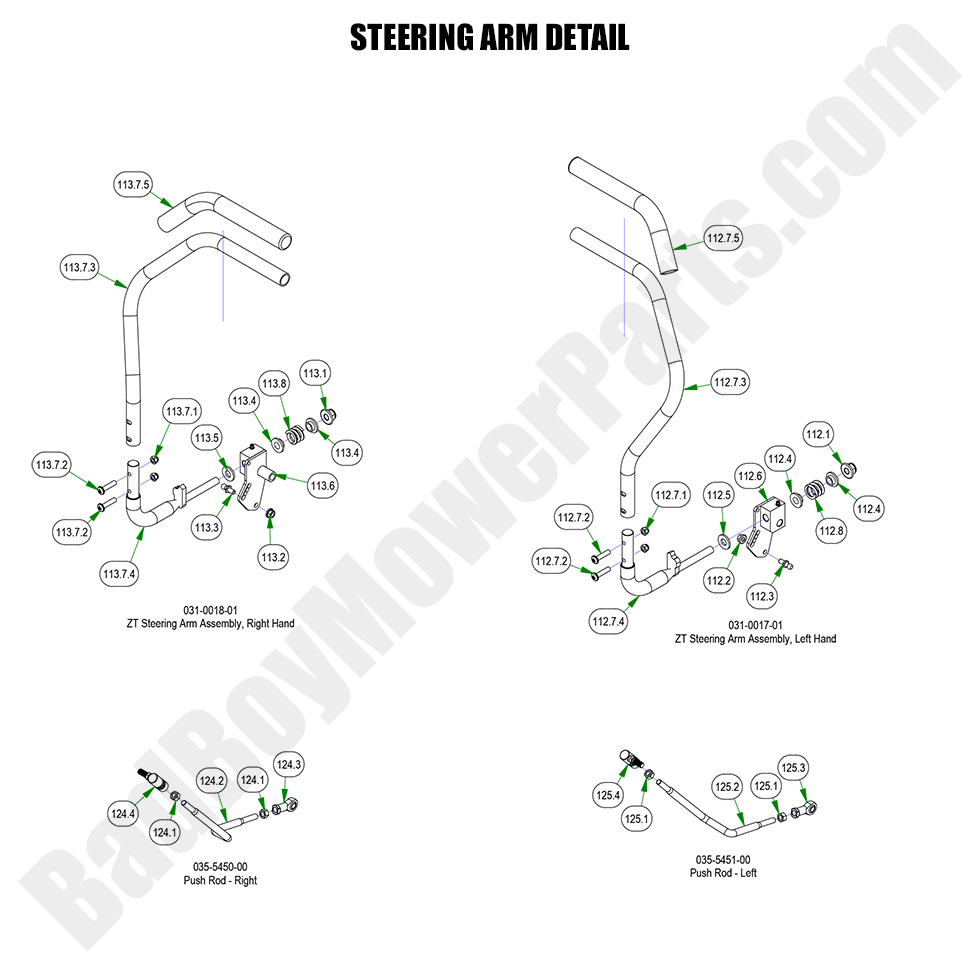 2023 ZT Avenger - Steering Arm - Detail